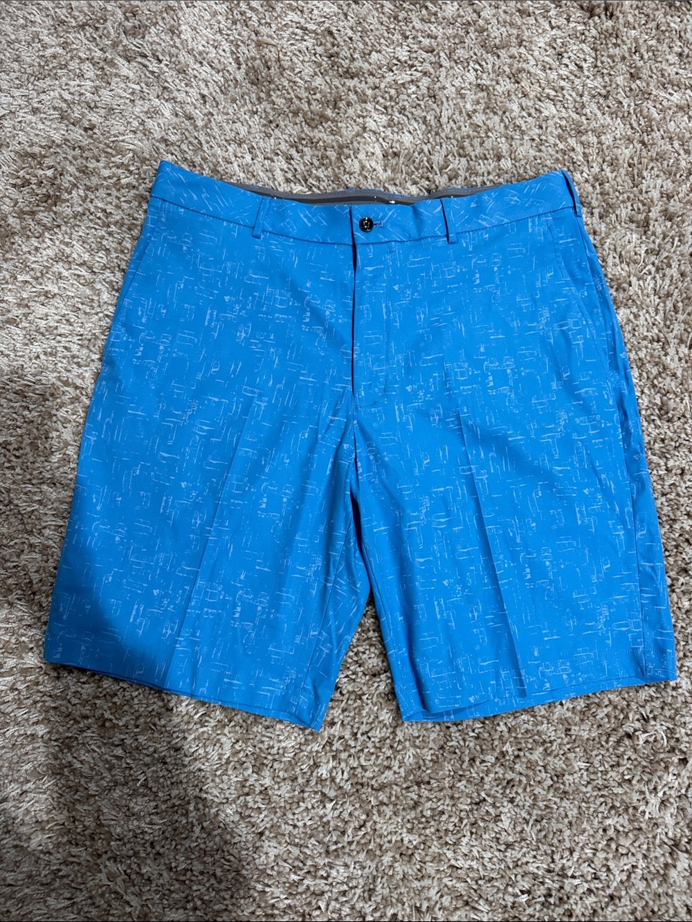 Walter Hagen Bright Blue Printed Performance Golf Shorts
